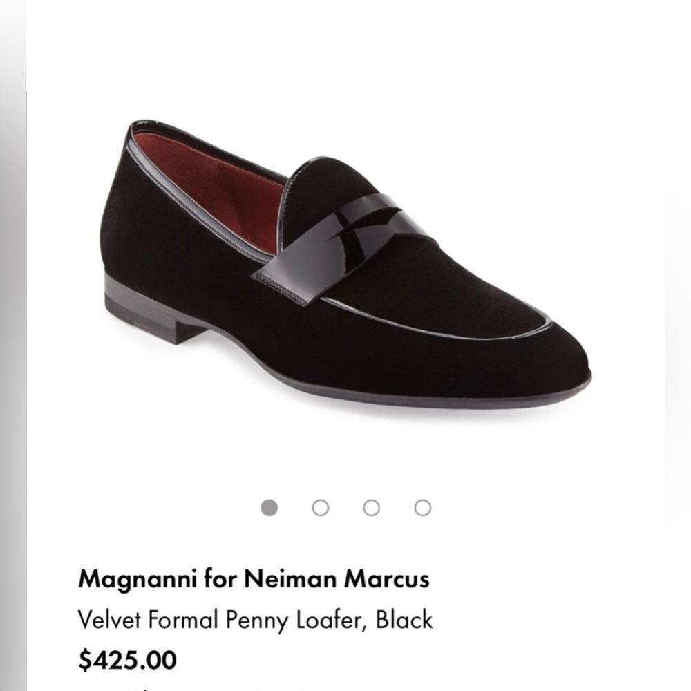 New! Magnanni Velvet Penny Loafer Shoes Size 11 US Black